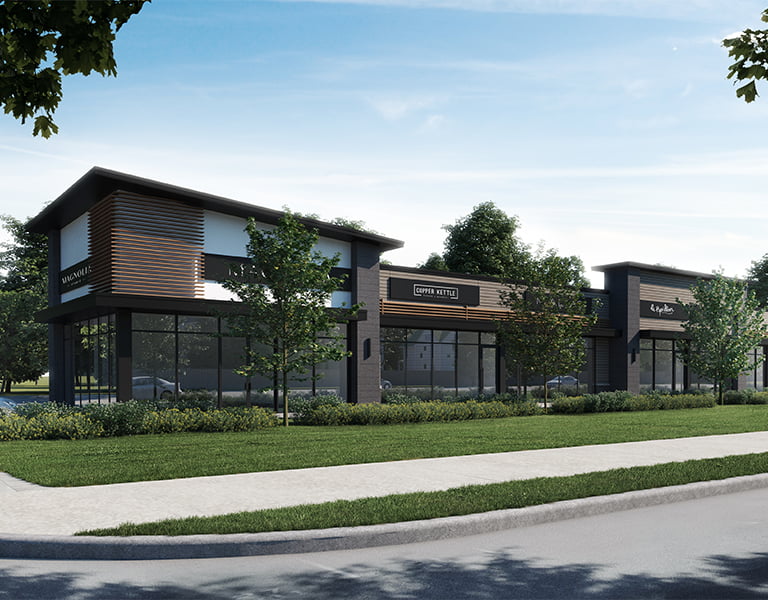 Greenbank Plaza with seven units in a single-storey linear configuration